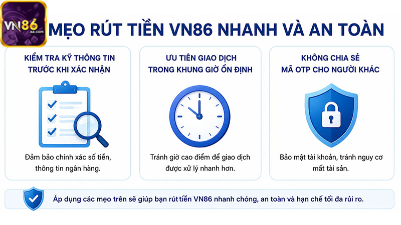 Điều kiện rút tiền VN86 là gì? Làm thế để rút tiền nhanh?